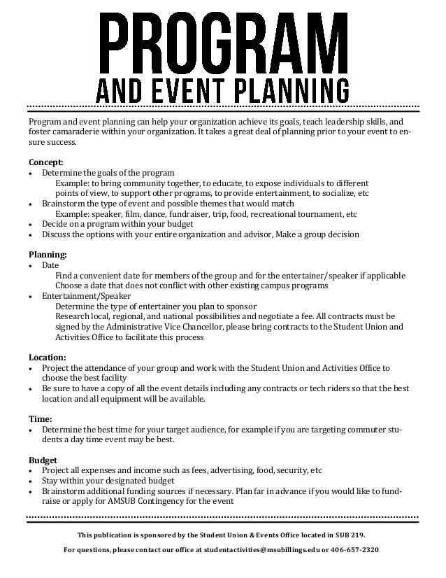 program planning example